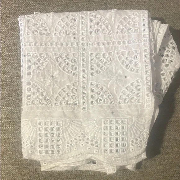 handmade White two piece cover up with little diamonds - Picture 7 of 7